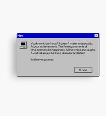 Lienzo Mensaje de error de Nihilism Vaporwave
