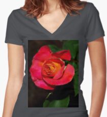 Rose glory Women's Fitted V-Neck T-Shirt