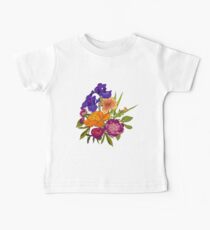 Floral Graphic Design Baby Tee