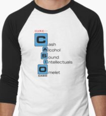 CASH - ALCOHOL - SOUND - INTELLECTUALS - OMELET Men's Baseball ¾ T-Shirt
