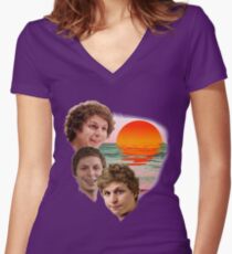 3 Cera Sunset Women's Fitted V-Neck T-Shirt