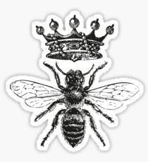Queen Bee | Vintage Honey Bees | Black and White | Sticker