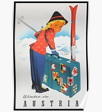 Winter in Austria Vintage Travel Poster Poster