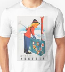 Winter in Austria Vintage Travel Poster Unisex T-Shirt