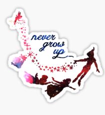 Never Grow Up Nebula Blue Sticker