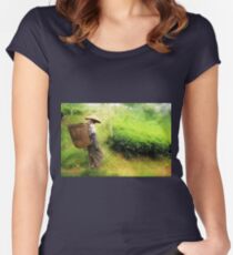 One Day In Tea Plantation Women's Fitted Scoop T-Shirt
