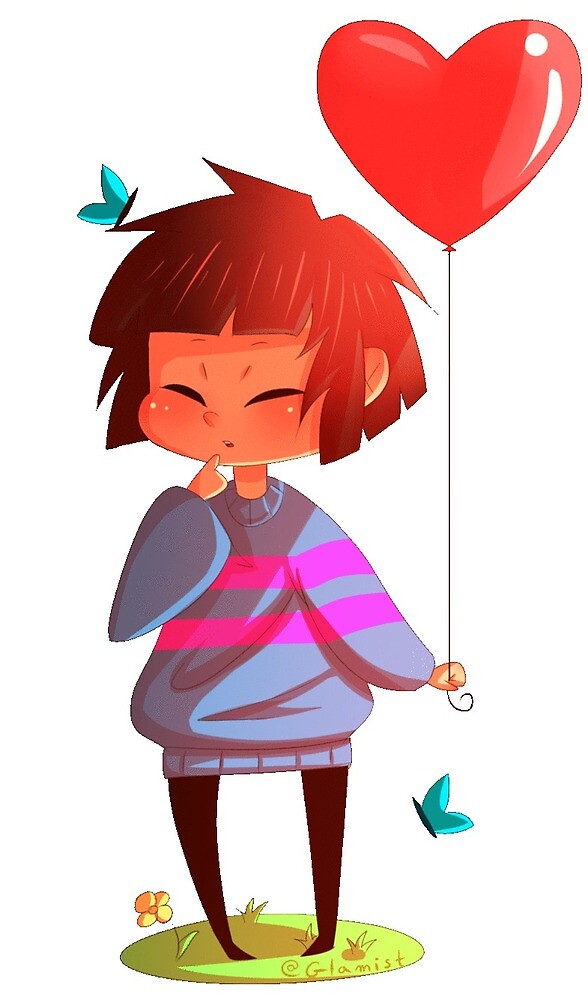 Undertale Cute Frisk With Baloon By Glamist Redbubble