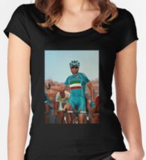 Vincenzo Nibali Painting Women's Fitted Scoop T-Shirt