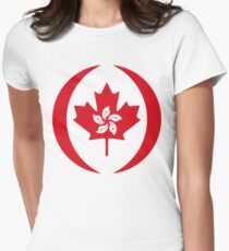 Hong Kong Canadian Multinational Patriot Flag Series Women's Fitted T-Shirt
