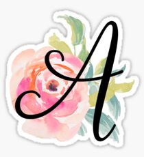 Floral Monogram A Sticker