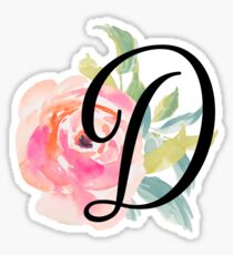 Floral Monogram D Sticker