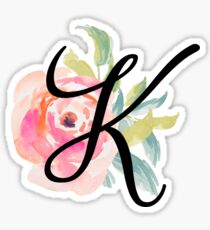 Floral Monogram K Sticker