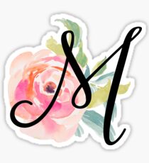 Floral Monogram M Sticker