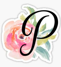 Floral Monogram P Sticker