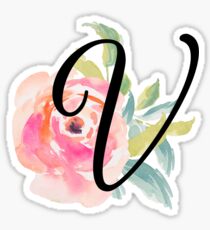 Floral Monogram V Sticker