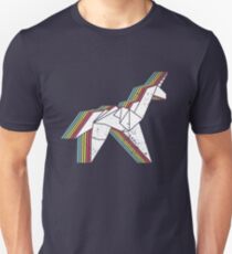 Origami Unicorn (Aged look) Unisex T-Shirt
