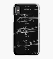 Helicopter Patent - Black iPhone Case