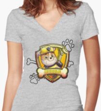 Rubble Women's Fitted V-Neck T-Shirt