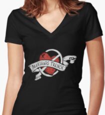 Marianas Trench Heart Logo Women's Fitted V-Neck T-Shirt