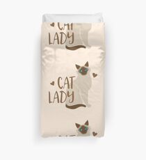 CAT LADY einfach mit burmesischen oder siamesischen Katze Bettbezug