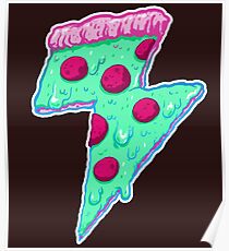 Thunder Neon Pizza Poster
