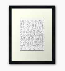Charles Manson's Question Framed Print