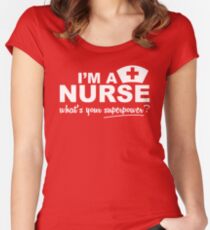 Nurse Superpower Women's Fitted Scoop T-Shirt