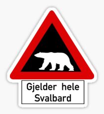 Beware of Polar Bears Sign, Norway Sticker