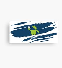 ANDROID EATS APPLE ! Canvas Print