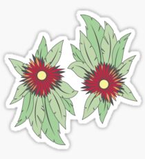wachsende Blumen auf Beton Sticker