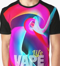 Florescent Abstract Smoke Vape Graphic T-Shirt