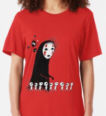 Studio Ghibli - The Spirits & Soot Sprites - Kodama - No Face - Susuwatari Slim Fit T-Shirt