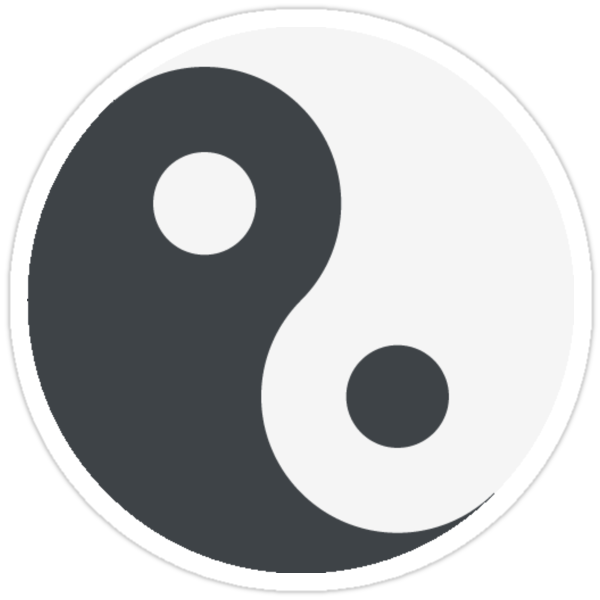 Yin Yang Emoji Stickers By ScrappyDesigns Redbubble   Sticker,375x360 Bg,ffffff 