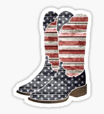 Patriotic Cowboy Boots Sticker