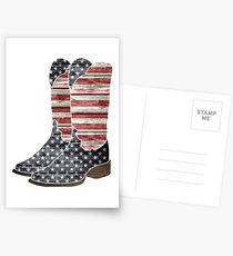 Patriotic Cowboy Boots Postcards