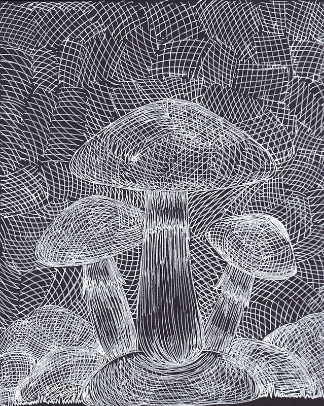 20+ Fantastic Ideas Trippy Black And White Mushroom Drawing | The