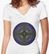 Camiseta entallada de cuello en V Mandala de espíritus embotellados