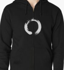 White Zen Zipped Hoodie