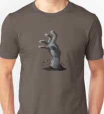 Zombie Grasp Pixels Black and White Unisex T-Shirt
