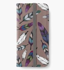 Colorful tribal feathers print. Vector illustration iPhone Wallet/Case/Skin