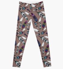 Colorful tribal feathers print. Vector illustration Leggings
