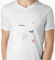 white cat Men's V-Neck T-Shirt