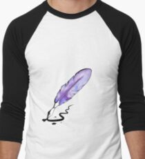 Watercolor Quill Pen Men's Baseball ¾ T-Shirt