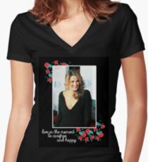 Stana Katic Women's Fitted V-Neck T-Shirt