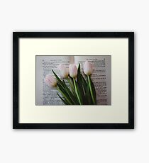 Tulips and Literature Framed Print