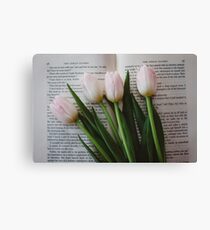 Tulips and Literature Canvas Print