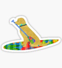 Pegatina Stand Up Paddle Board Preppy Golden Retriever
