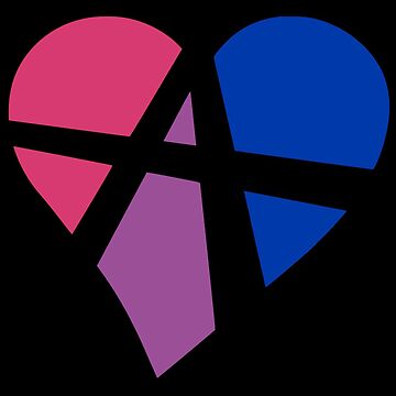 Artwork thumbnail, Bisexual Relationship Anarchy Heart (Black) by polyphiliashop