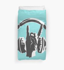 metal music fans headset dj Duvet Cover