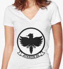 VA-85 Black Falcons Women's Fitted V-Neck T-Shirt